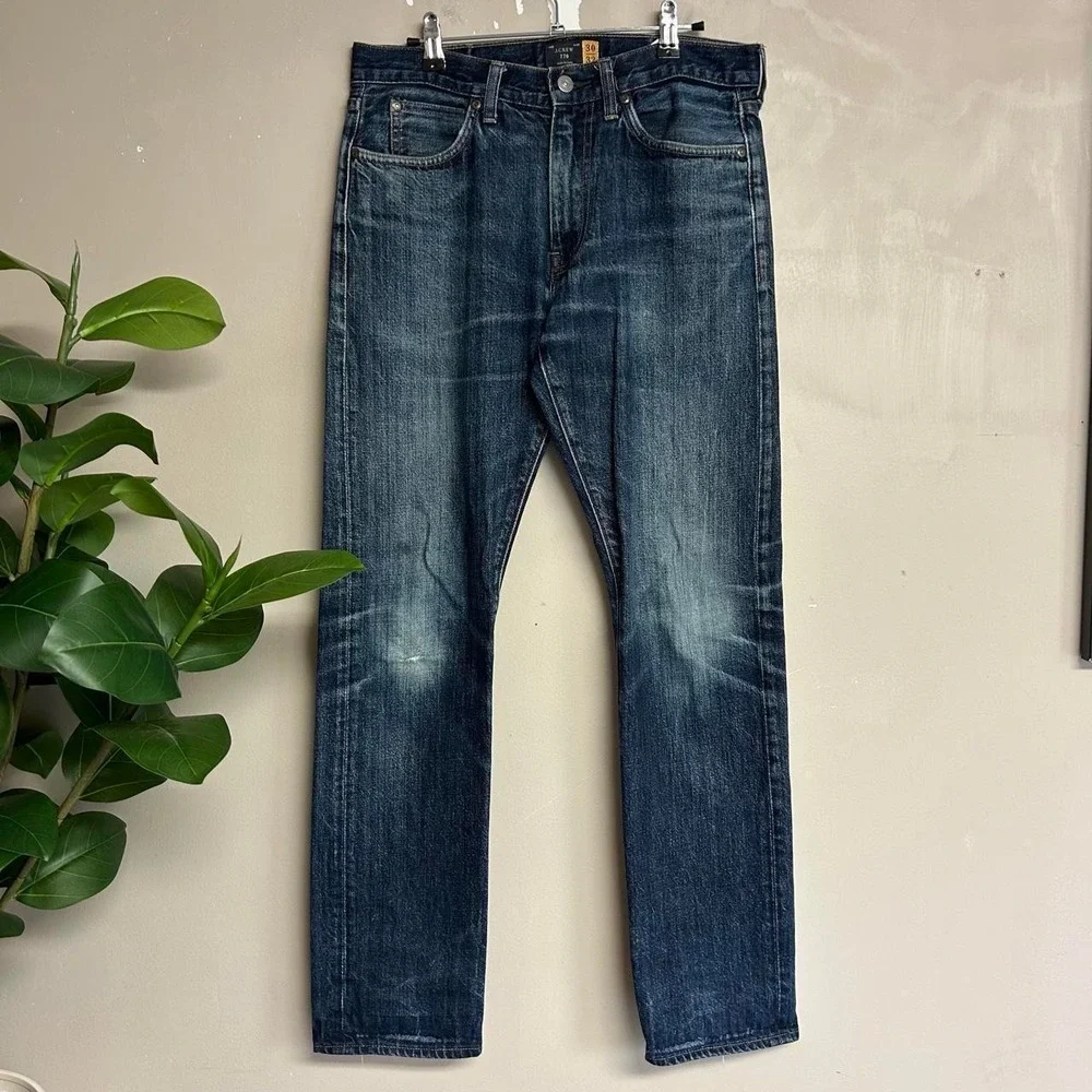 J. Crew 770 Faded Navy Dark Wash Jeans Mens 30x32 Vintage 2000s Y2K Straight